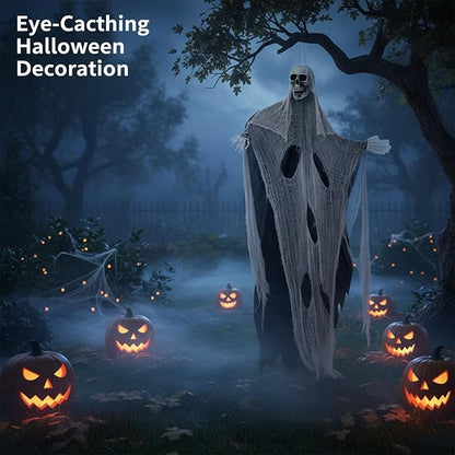 Molten Creek® Hanging Reaper, Spooky Halloween Outdoor Garden Decoration, Eye Catching Theme, Durable & Reusable, Lightweight Design, Easy To Hang, 210cm Molten Creek