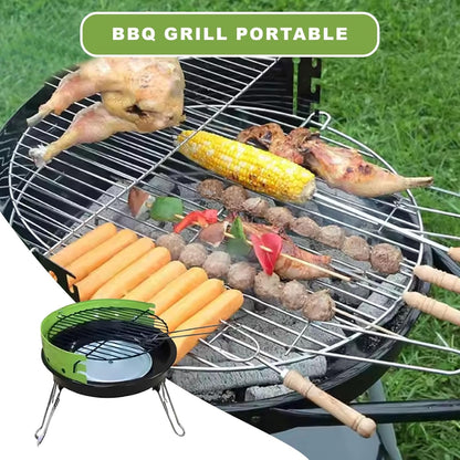 Molten Creek® Barbecue Grill BBQ Portable Charcoal Cooking Grill, Efficient Heat Distribution, Compact and Lightweight BBQ, Outdoor Round Patio UK, 33cm