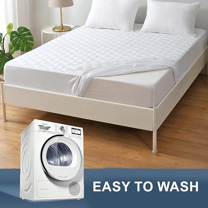 Molten Creek® Mattress Protector, Quilted Mattress Cover, Extra Deep 30 & 40cm Fitted, Breathable & Hypoallergenic, Moisture-Wicking, Washable, White ,Set of 2 Molten Creek