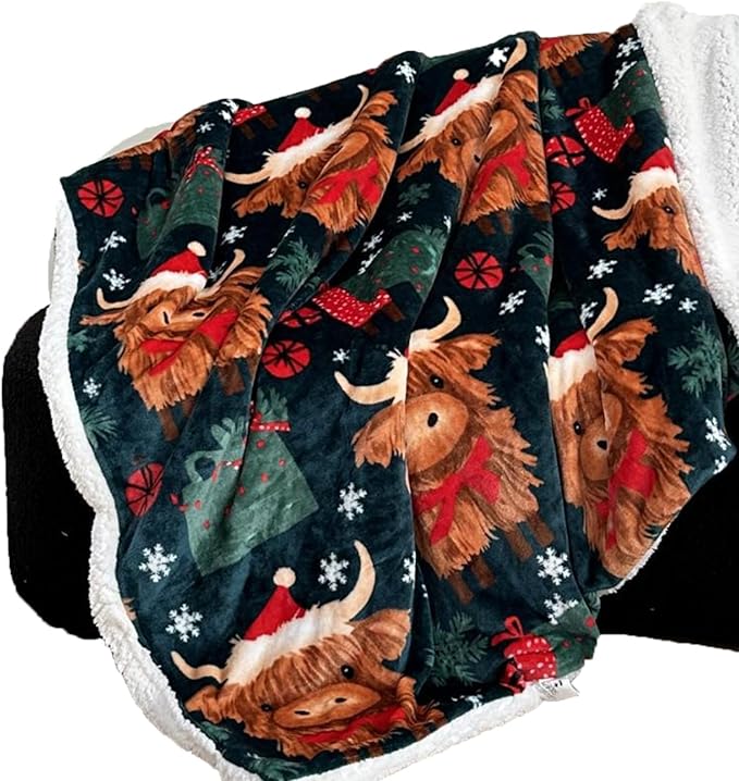 Molten Creek® Christmas Throw Sherpa Blanket, Soft And Comfortable, Fluffy And Warm, Eye Catching Design, Portable & Lightweight, Machine Washable, Ideal For Winter Molten Creek