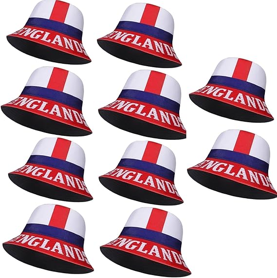 Molten Creek® Men & Women England Bucket Hat, St George Cross Flag Hat, Reversible & Foldable, Summer Bucket Hat, Football Hat, Durable and Lightweight, Sun UV Protection