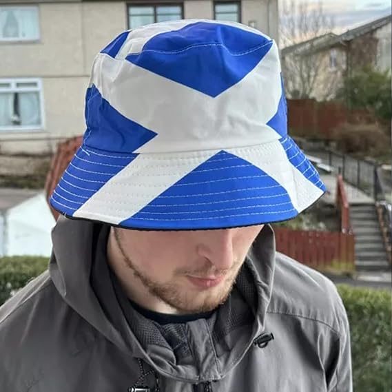 Molten Creek® Unisex Scotland Bucket Hat, Scotland Flag Hat, Reversible, Cotton Bucket Hat, Sun UV Protection, World Cup Fans, Football, Sports Events, One Size Molten Creek