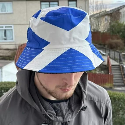 Molten Creek® Unisex Scotland Bucket Hat, Scotland Flag Hat, Reversible, Cotton Bucket Hat, Sun UV Protection, World Cup Fans, Football, Sports Events, One Size Molten Creek