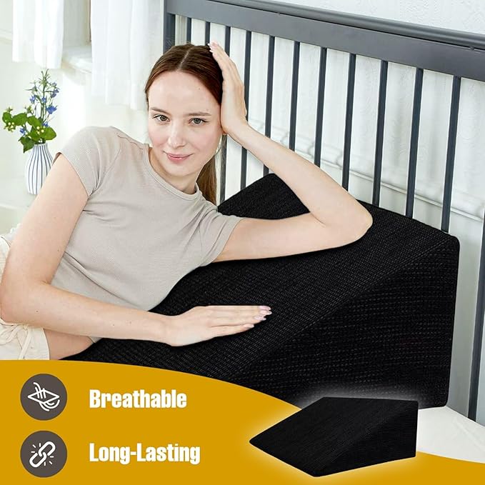 Molten Creek® Bed Wedge Pillow Cushion, Neck, Back, Acid Reflux Flex, Supportive Foam Fill, Removable Washable Cover, Comfortable and Supportive Molten Creek