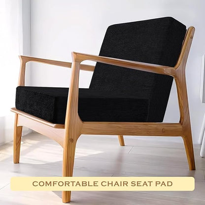 Molten Creek® Armchair Memory Foam Cushion Seat, Solid Removable Cover, Soft & Comfortable Chair Seat Pad, Non-Slip Cushion for Car, Office, Sofa, Garden, Black Molten Creek