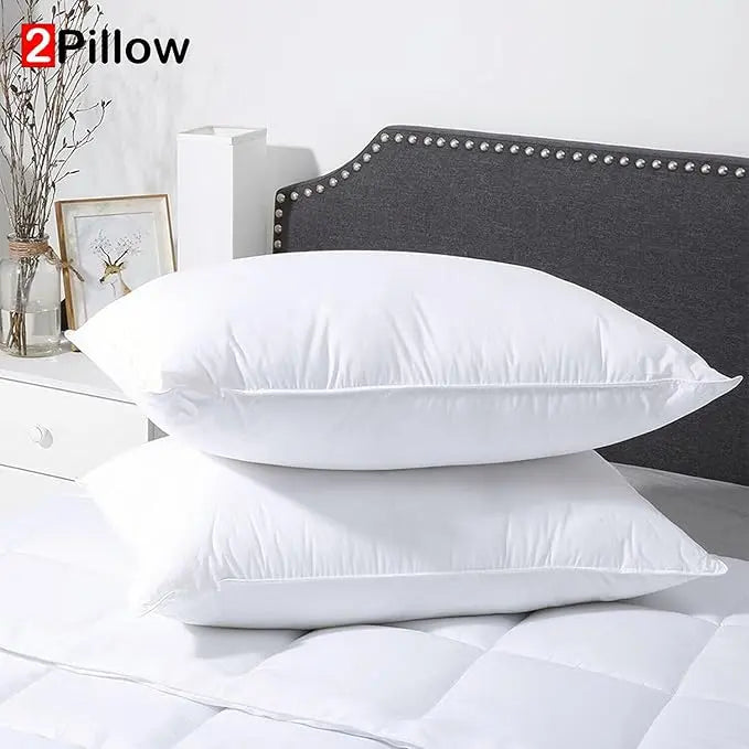 Molten Creek® Hotel Quality Standard Soft Pillows, Bounce Back Support Bed Pillows, 75 x 50 cm, Anti Allergic Hollowfiber Filled, Comfortable and Breathable, Easy Care (2) Molten Creek
