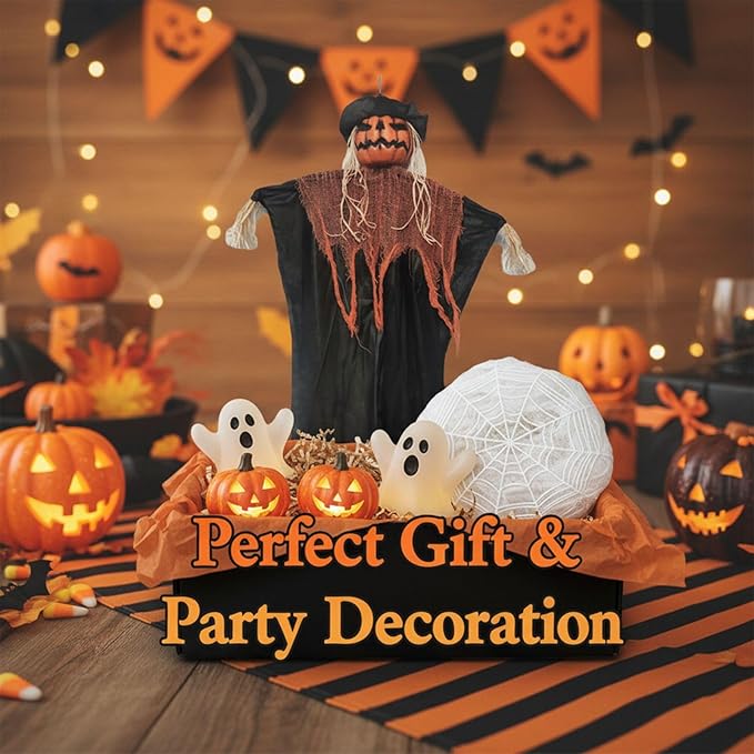 Molten Creek® Hanging Pumpkin Head, Halloween Decorations Accessories, Eye Catching Spooky Theme, Portable And Lightweight, Perfect For Halloween Parties (150CM) Molten Creek