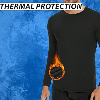 Molten Creek® Men's Thermal Underwear Set, Extra Warm Thermal, Top Bottom Long Johns Set, Vests & Trousers for Winter, Soft & Breathable, Super Stretchy Molten Creek