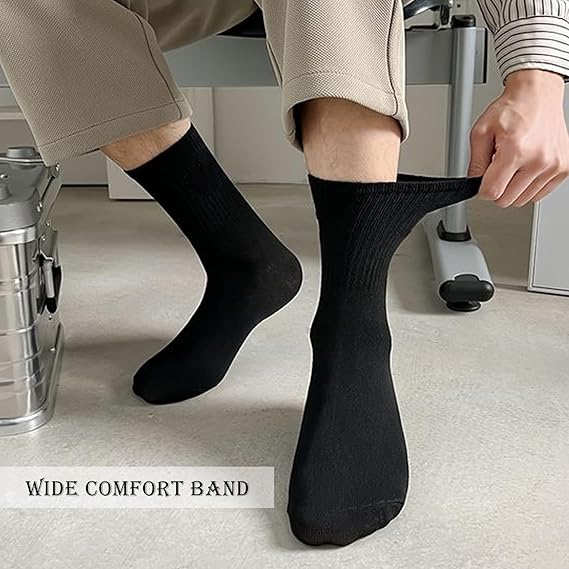 Molten Creek® 10 Pairs Men’s Crew Sports Socks, Classic Rich Cotton, Cushioned Sole, Comfort Top, Training, Walking, Hiking, Athletic Socks, Size 6-11 Molten Creek