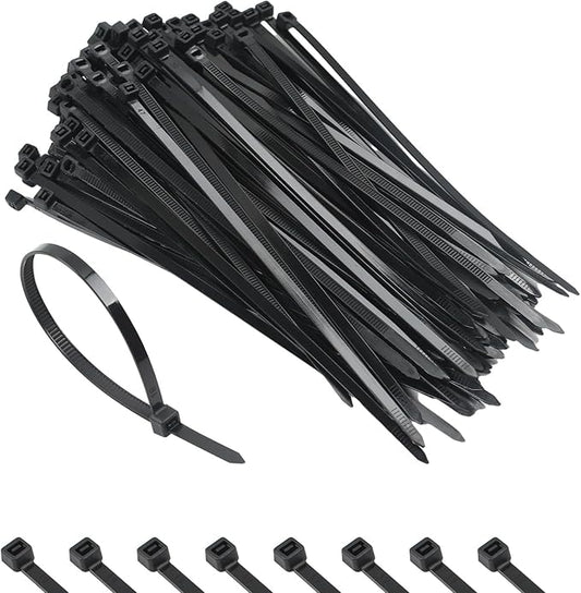 Molten Creek® Cable Ties, Thicker, Wider & Durable, Strong Cable Ties, Large Nylon Plastic Zip Ties, Indoor Cable Management and Outdoor Use, Black, 250mm x 4mm (Pack of 200)