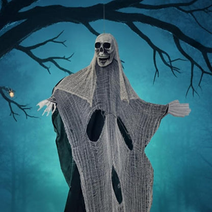 Molten Creek® Hanging Reaper, Spooky Halloween Outdoor Garden Decoration, Eye Catching Theme, Durable & Reusable, Lightweight Design, Easy To Hang, 210cm Molten Creek