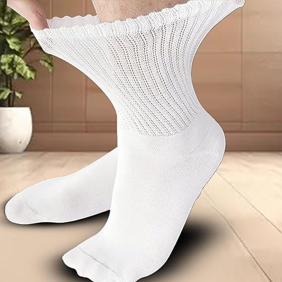 Molten Creek® Men’s Extra Wide Quarter Diabetic Socks, Soft Loose Grip, Non-Elastic for Extra Comfort, Smooth Toe Seam, Soft Cushioned Sole, 6-11, 6 Pairs Molten Creek