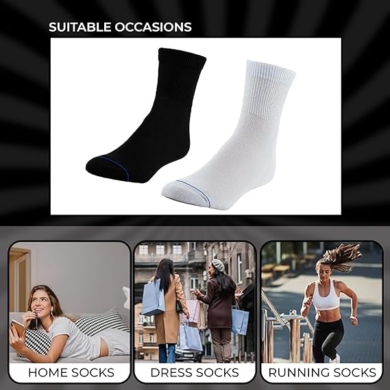 Molten Creek® Cushioned Athletic Unisex Socks, Moisture Wicking, Blister Resistance & Odour Control, Smooth Toe Seam, Pair of 6 Molten Creek