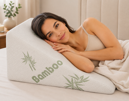 Molten Creek® Bamboo Bed Wedge Pillow – Memory Foam Support Cushion