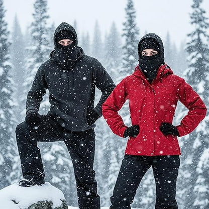 Molten Creek® Black Fleece Lined Hoodie, Waterproof Design, Neck Warmer, Soft Texture, Insulated Face Mask, Breathable Fabric, Ideal For Winter Sports & Outdoor Adventures Molten Creek