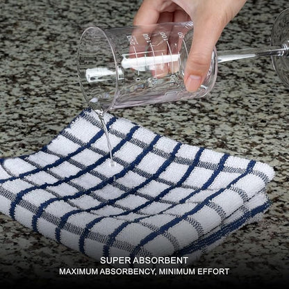 Assorted Terry Tea Towel, Highly Absorbent, Checkered Pattern, Soft Touch, Great for Drying Dishes, Kitchen Hand Towels, Bright Colors