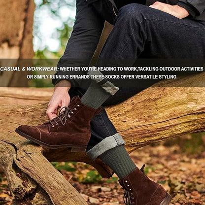 Molten Creek® Men Combat Green Socks, Military Boot Thermal Socks, Comfortable and Lightweight, Casual & Workwear, Outdoor Socks, Regular, Loose Top, Adults, Pack of 6 Molten Creek