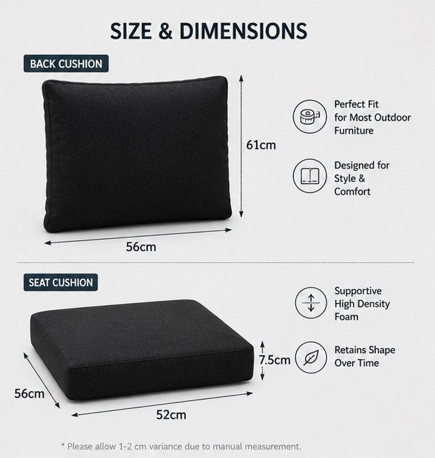 Molten Creek® Outdoor Rattan Furniture Cushion Set – Water Resistant Patio Sofa Cushions