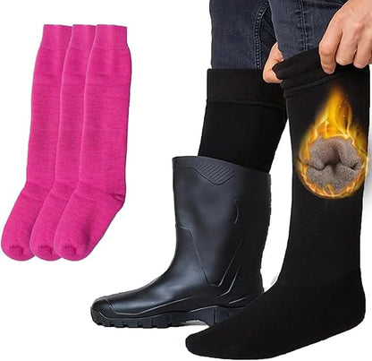 Molten Creek® Men & Women Thermal Welly Socks, Wellington Boot Socks Adult, Breathable & Comfortable, Soft Touch, Winter Long Calf Socks, 3 Pairs