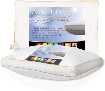 Air Flow pillow with packaging on a white background