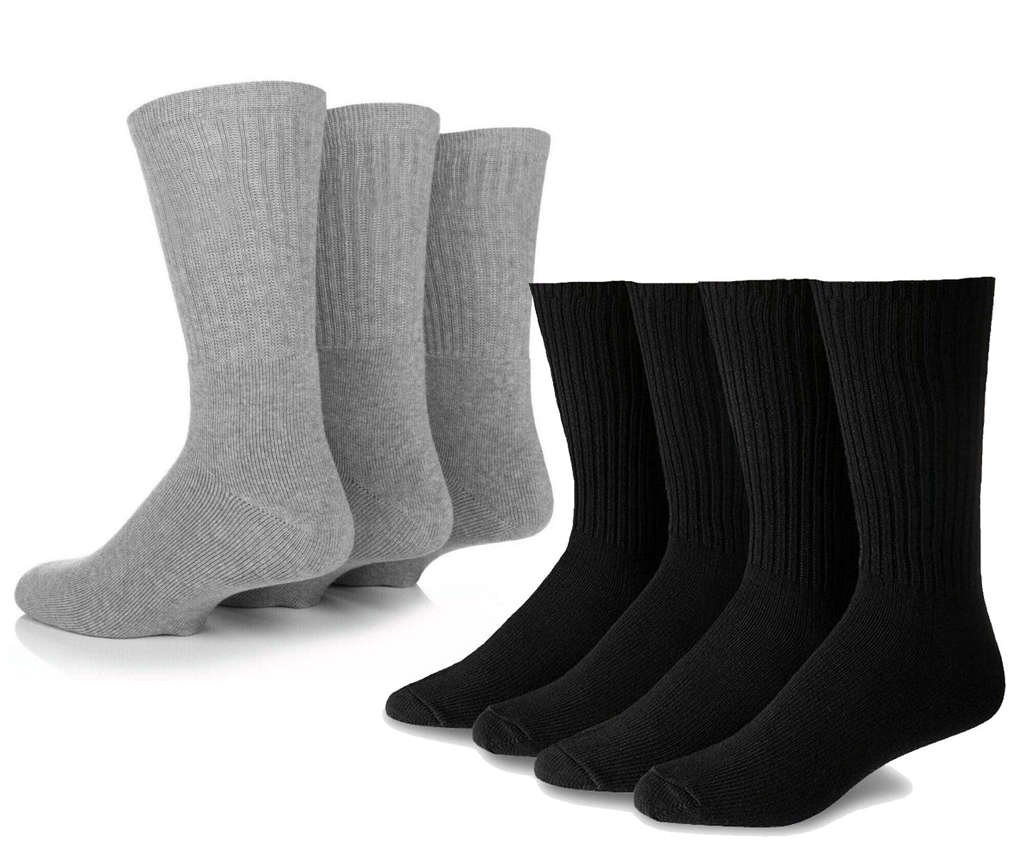 Molten Creek® 10 Pairs Men’s Crew Sports Socks, Classic Rich Cotton, Cushioned Sole, Comfort Top, Training, Walking, Hiking, Athletic Socks, Size 6-11 Molten Creek