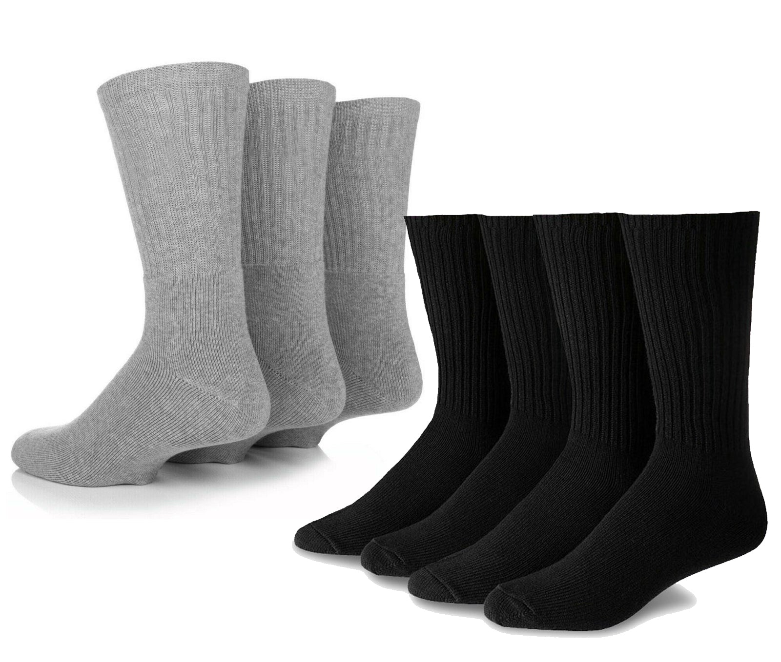 Molten Creek® 10 Pairs Men’s Crew Sports Socks, Classic Rich Cotton, Cushioned Sole, Comfort Top, Training, Walking, Hiking, Athletic Socks, Size 6-11 Molten Creek