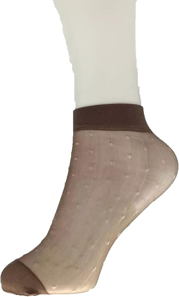 Molten Creek® Women Lace Sheer Socks, Invisible Transparent Mesh Ankle Socks, Colourful Polka Dots, Low Cut, Breathable & Lightweight, For Summer, 5 Pair Molten Creek