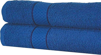Two blue towels stacked on top of each other