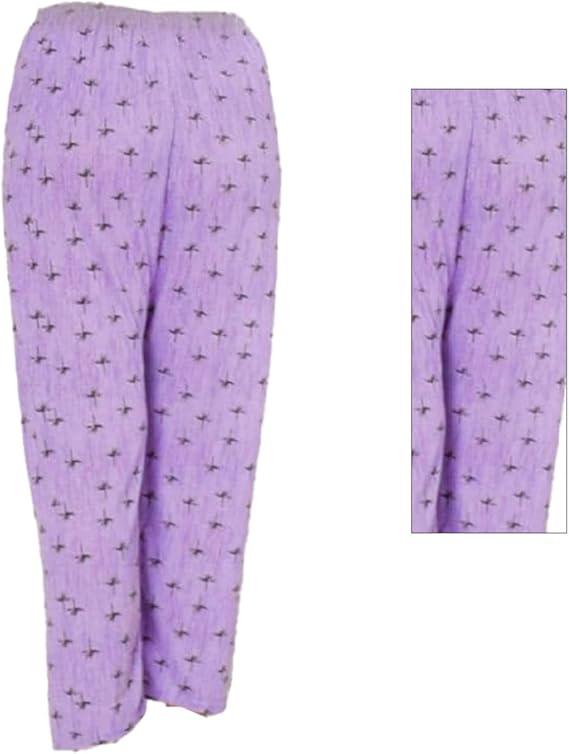 Purple pants with a subtle pattern on a white background