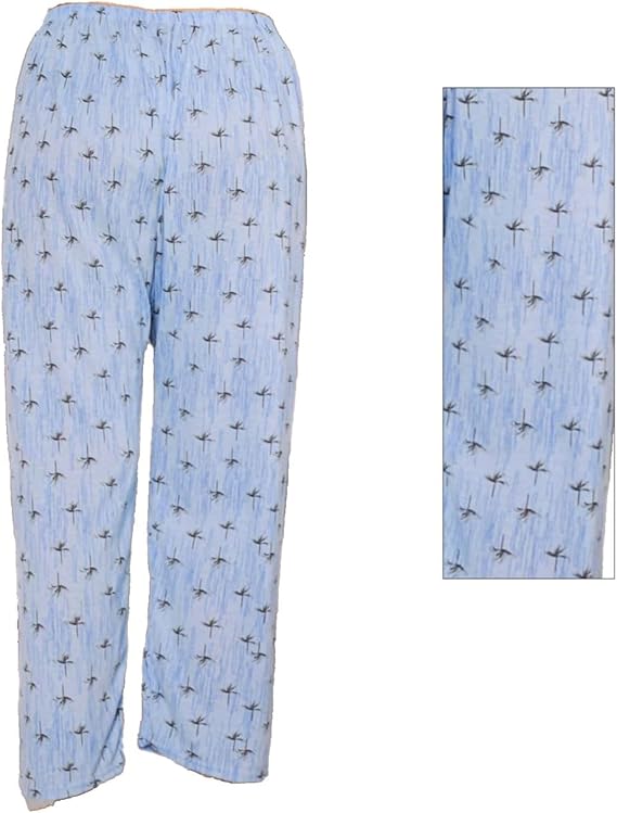 Light blue pants with black pattern on a white background