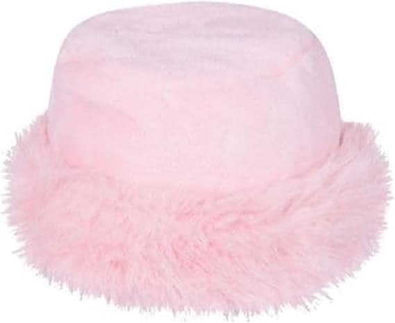 Pink fluffy hat on a white background
