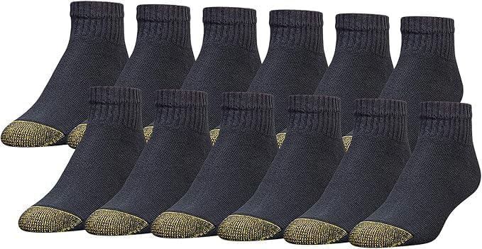 Molten Creek® Men’s Heavy Duty Quarter Work Socks, Moisture Wicking, Ankle Socks, Full Cushioned, Comfort Top, Reinforced Heel, 6-11, 10 Pairs Molten Creek