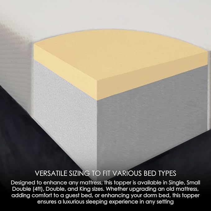 Mattress topper with visible layers on a plain background
