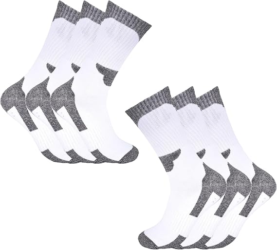 Set of white and gray socks on a white background