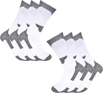 Set of white and gray socks on a white background