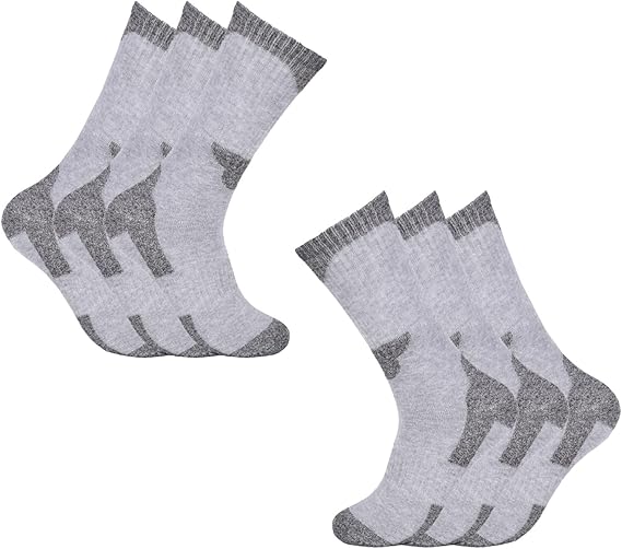 Two pairs of gray socks with black accents on a white background