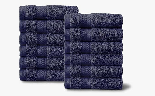 Molten Creek® Face Cloths Towels Set, 100% Egyptian Cotton, Highly Absorbent, Quick Dry, Super Soft & Fluffy, Easy to Care, Lightweight, 30 x 30cm, Pack of 12 (Beige)