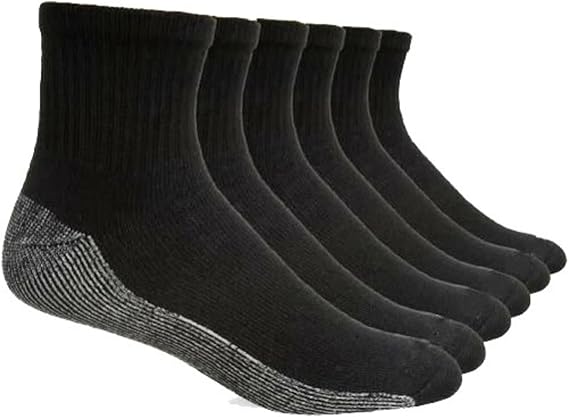 Molten Creek® Men’s Heavy Duty Quarter Work Socks, Moisture Wicking, Ankle Socks, Full Cushioned, Comfort Top, Reinforced Heel, 6-11, 10 Pairs Molten Creek