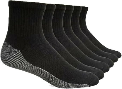 Molten Creek® Men’s Heavy Duty Quarter Work Socks, Moisture Wicking, Ankle Socks, Full Cushioned, Comfort Top, Reinforced Heel, 6-11, 10 Pairs Molten Creek