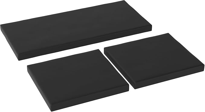3pcs Outdoor Seat Cushion Pads in Black