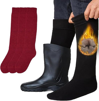 Molten Creek® Men & Women Thermal Welly Socks, Wellington Boot Socks Adult, Breathable & Comfortable, Soft Touch, Winter Long Calf Socks, 3 Pairs