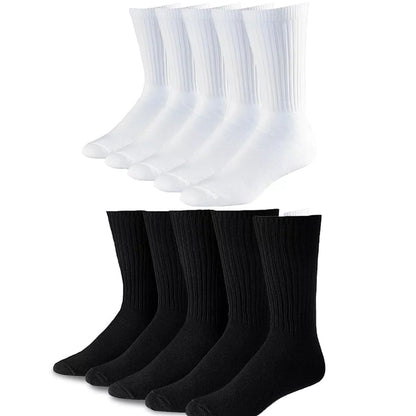 Molten Creek® Men’s Sports Crew Socks, Classic Rich Cotton, Cushioned Sole, Comfort Top, Training, Walking, Hiking, Athletic Socks, Size 6-11, 10 Pairs Molten Creek