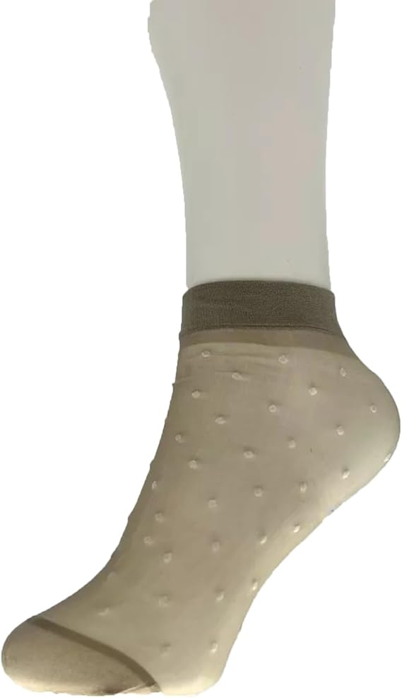 Molten Creek® Women Lace Sheer Socks, Invisible Transparent Mesh Ankle Socks, Colourful Polka Dots, Low Cut, Breathable & Lightweight, For Summer, 5 Pair Molten Creek