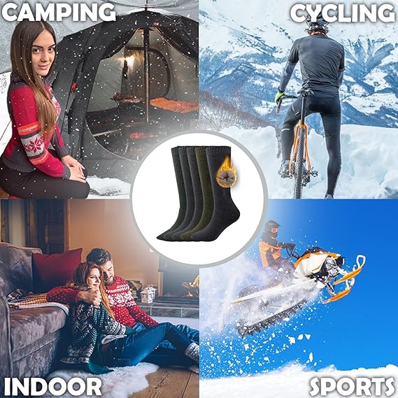 Collage of people in various settings with text labels for camping, cycling, indoor activities, and sports.