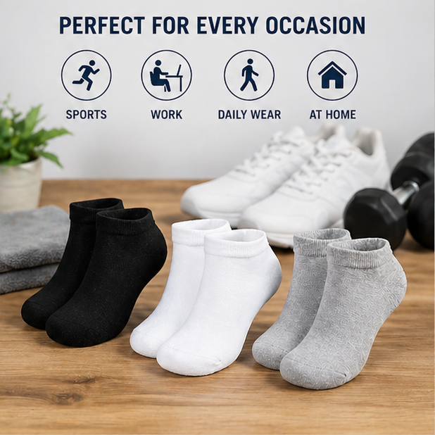 Molten Creek® Men's & Women's Trainer Liner Socks – Cotton Low Cut Invisible Sports Socks