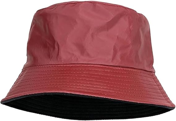 Red bucket hat on a white background