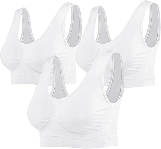 Women Super Comfort Sports Bra with Removable Pads, Relaxed Seamless Fit, Breathable, Stretchy Soft Material, Lightweight