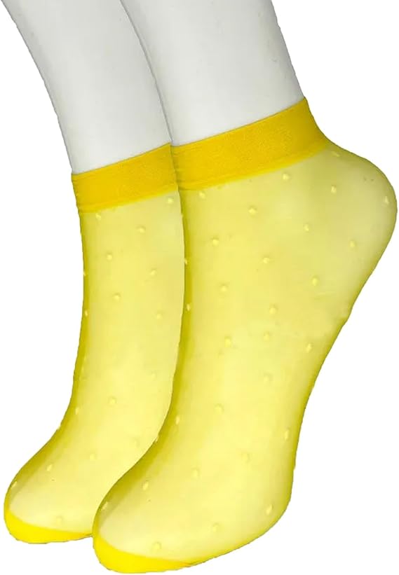 Molten Creek® Women Lace Sheer Socks, Invisible Transparent Mesh Ankle Socks, Colourful Polka Dots, Low Cut, Breathable & Lightweight, For Summer, 5 Pair Molten Creek
